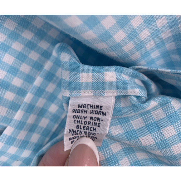 Ralph Lauren Men's 3XB Blue Gingham Oxford Short Sleeve Button Down Shirt - Picture 8 of 9